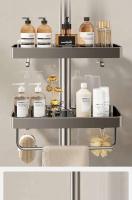 Soporte para cabezal de ducha de baño, montado en la pared, no requiere perforación, organizador de champú, soporte de iluminación de diseño integrado - details 3