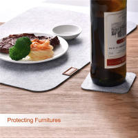 Manteles Individuales de fieltro lavables para cocina, posavasos de vidrio con aislamiento térmico, bolsas de almacenamiento para cubiertos, decoración del hogar, 3/12/18 piezas - details 8