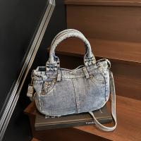 Bolso de Mano Vintage Bolso Cruzado Retro Jeans con Cierre Magnético, Correa Desmontable y Diseño de Cinturón Bolso de Almacenamiento Functional para Viajes, Trabajo, Uso Diario Bolso de Hombro Azul/Negro Duradero - details 5