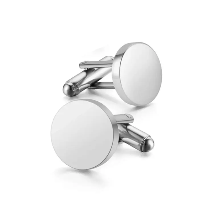Gemelos blancos redondos de acero inoxidable pulido con espejo para hombre, accesorios de vestir, joyería DIY, 15mm/18mm/120mm, venta al por mayor, - 1