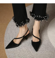 Sandalias huecas de aguja de nuevo estilo, zapatos de mujer de moda con una sola tira - details 11