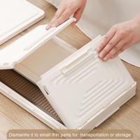 Estante de Almacenamiento de 4 Niveles a Prueba de Polvo Mesa de Noche de Plástico con Ruedas - details 6