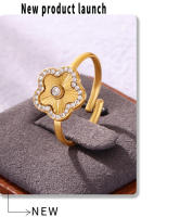 Elegante Anillo de Ovalado Recorte Placa Cubic Zirconia Anillo de Boda Mujeres Joyería Fina Metal Anillo de Acero Inoxidable - details 10