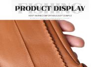 Guantes de piel de oveja para mujer, manoplas cortas de terciopelo fino para pantalla táctil, de cuero, de buena calidad, para invierno, 2226 - details 92