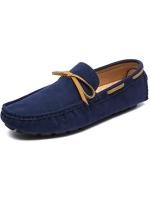 Los hombres mocasines zapatos de cuero vegano zapatos de la cubierta detalles de costura gamuza Vamp suela de goma Flexible tacón plano cómodo baile Slip-on - details 4