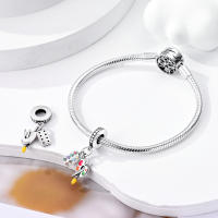 Colgante de luciérnaga que brilla en la oscuridad, cuentas de plata 925, compatible con pulseras originales, collar, regalos de Navidad, joyería para niña - details 28