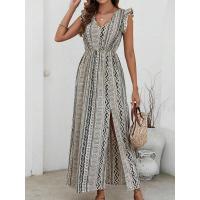 Vestido largo de viaje con estampado de retales y tirantes para mujer, para mujer - details 0