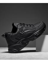 Zapatillas De Deporte De Cuero PU, Zapatos Informales Para Hombres, Zapatos Deportivos Para Niños, Negro Puro, Talla Grande 47 48, Tenis Masculinos - details 7