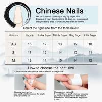 Arte de Uñas Chino UDS Juego de 10 con Tinta Adhesiva Diseño de Bambú Koi - details 1