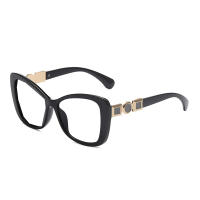 Gafas de lectura con marco cuadrado de ojo de gato negro, patillas decorativas de Metal de gran tamaño, cómodas, + 0,75 a + 4 - details 1