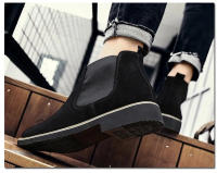 Botines Chelsea de cuero de ante de vaca para hombre, botas de Motocicleta sin cordones, informales, a la moda, primavera y otoño, novedad - details 13