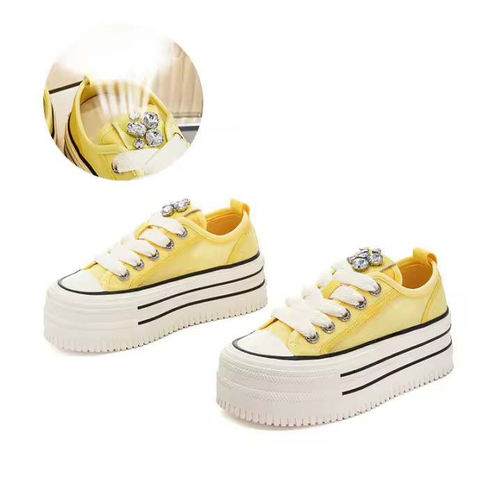 Nuevas Zapatillas Blancas Transpirables y Aumentadas Zapatos Casuales Versátiles para Mujeres - 1