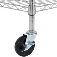 Carrito de 3 niveles con ruedas para microondas, 53.34cm x 38.1cm x 93.22cm (LxWxH), Madera/Cromado, 2 estantes - details 2
