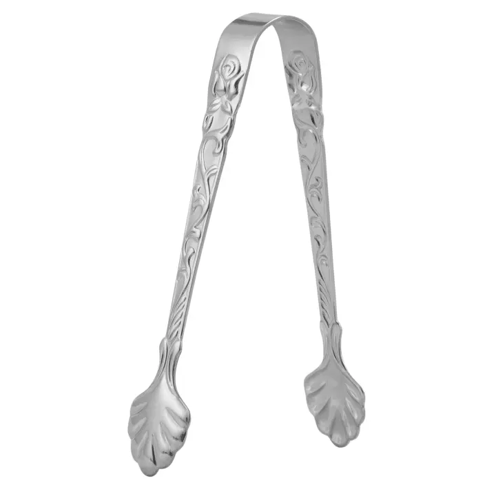 Pinzas cuadradas de acero inoxidable para hielo, pinzas para azúcar, alimentos, barbacoa, herramienta de pinza para hielo, Bar, cocina, para servir, 4 piezas - 1