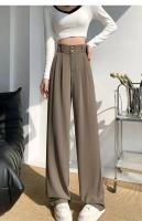 Elegantes Pantalones de Pierna Ancha Estilo Coreano Cintura Alta, Suelto, Moda Oficina, Ropa de Calle 2024 - details 12