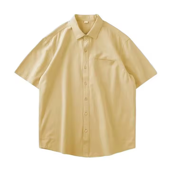 Camisa blanca de manga corta informal de verano para hombre, 100% algodón puro para hombre, talla grande - 1