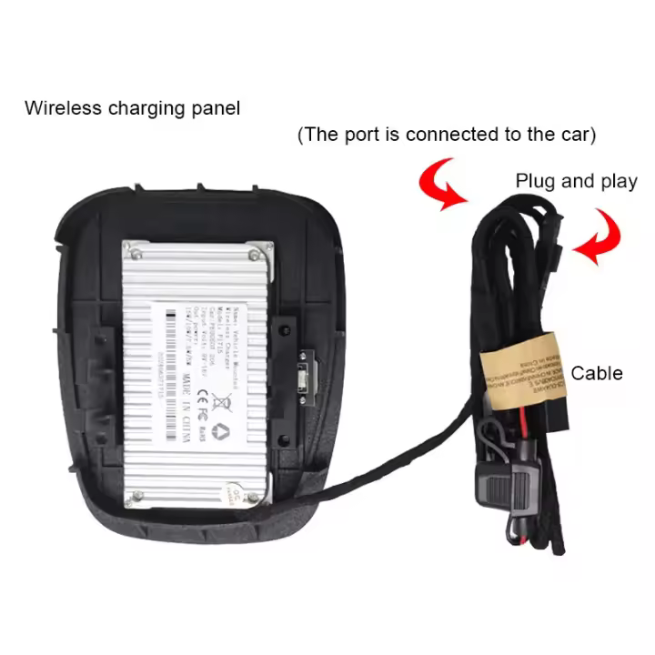 Vtear-cargador inalámbrico para coche Peugeot 206, adaptador de Panel de carga rápida para teléfono móvil, Producto Interior, accesorios para automóviles, 15W - 1