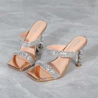 Y Sandalias Tacones altos de cristal Hilo Diamante Moda al aire libre Tamaño único Zapatos de mujer - details 4