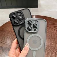Funda de Lujo Mate Transparente y a Prueba de Golpes Carga Inalámbrica Magsafe para iPhone 16, 15, 14, 13, 12, 11 Pro Max Accesorios de Electrónica - details 2