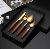 Cuchillo de Carne de Acero Inoxidable Tenedor, Cuchara, Palillos, Mango de Madera Bueno, Vajilla de Regalo, Platos de Cocina, Juegos Completos - details 11