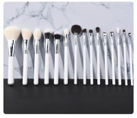 15 brochas de maquillaje blancas, brocha de sombra de ojos de lana de Cangzhou, brocha de maquillaje de rubor en polvo suelto de pelo animal - details 11