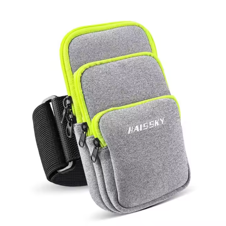 Bolsas para teléfono para correr con tres bolsillos, bolsa de almacenamiento de gran capacidad, bolsa para brazo, soporte para teléfono, tarjeta para auriculares, bolsa para brazo para teléfono móvil - 1