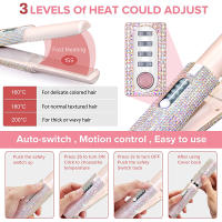 2-IN-1 Electric USB Hair Straightener Curler Fashion Colored Diamond Design Wireless Travel Hair Straightening Styler Brush - details 5