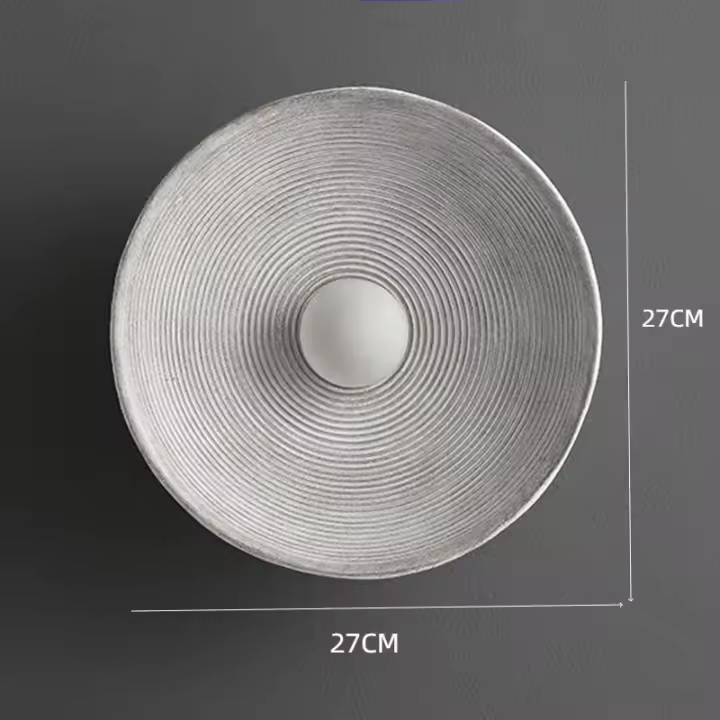 Antigua Lámpara de Pared Rústica Vintage, Luz de dibujo de Resina Redonda - 1