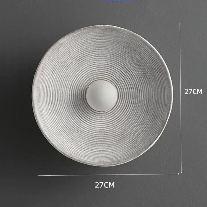 Antigua Lámpara de Pared Rústica Vintage, Luz de dibujo de Resina Redonda - 1