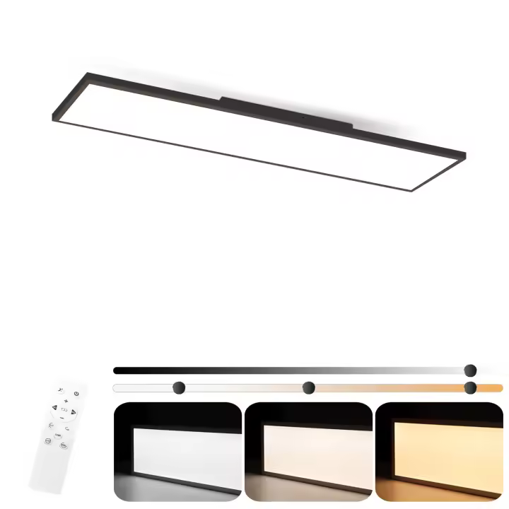 CBJKTX Luz de Techo LED Panel de Techo Negro Regulable 100x30 CM Luz de Techo Plana de Oficina con Control Remoto Sala de Estar 24W - 1