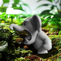 Estatua de Animal con estampado 3D de rugido en ira, figura de perro realista de dibujos animados, conejo, tiburón, elefante, modelo Animal, adorno - details 3