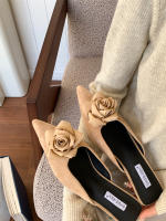 Nueva bolsa cabeza media zapatillas arco de las mujeres tacón grueso tacones altos francés perezoso de un pedal zapatillas geniales - details 2