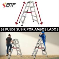 Escalera Tijera Plegable de Doble Cara 5 Peldaños en Aluminio Altura Alcanzable 3,1 Metros - details 2