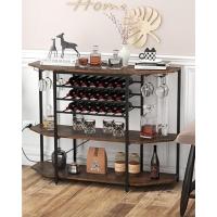 Botellero de Vino de Madera, Estante para 20 Botellas, 42 x 24,5 x 96 cm, Armario de Botellas con 4 Portavasos y Compartimento Abierto, para Bar, Comedor (Blanco) - details 5