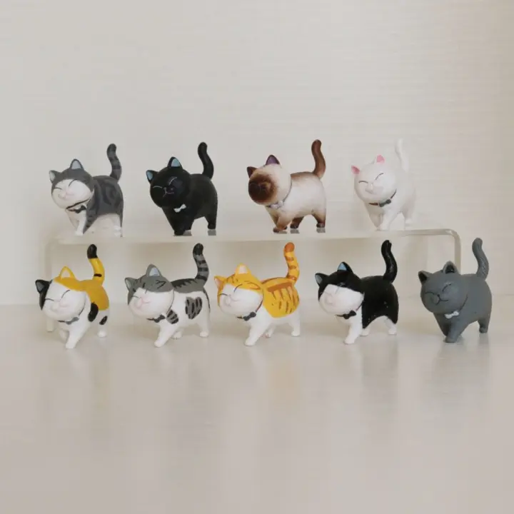 9/10 Uds. Kawaii PVC gato muñeca adornos Multicolor DIY Mini modelo juguetes de escritorio decoración artesanías decoración del hogar - 1