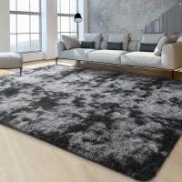 1 Alfombra De Lujo Para Área De Pelusa, Alfombras Rectangulares De Felpa Modernas, Lavables A Máquina - details 0