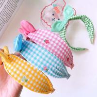Adorno para el cabello para niños, accesorios para el cabello, diadema con lazo, diadema a cuadros, tocado con lazo - details 4