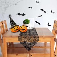 Decoración de camino, camino de mesa de tela de araña negra para mesa de cocina, decoración interior de Halloween, 1 pieza. - details 9