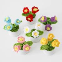 Ramo de Flores de Crochet Hecho a Mano Tulipanes Ramo Tejido Finalizado - details 3