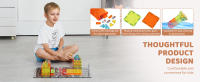 SucceBuy Juego de 56 piezas de bloques de construcción de carreteras magnéticas, juguetes de construcción magnéticos con bolsa de almacenamiento, juguetes educativos apilables STEM - details 4