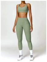 Fierss Conjunto de Yoga, Soft Gym Tre, Color Sólido, Transpirable, Traje de Entrenamiento para Correr para Mujer, 2 Piezas - details 13