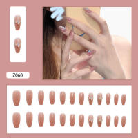 Uñas postizas acrílicas para mujeres y niñas, 24 piezas, degradado, rubor - details 1