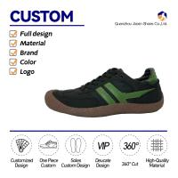 Zapatos de cuero deportivos para correr de primavera para hombre de marca, zapatos informales de moda con tacón plano para caminar lento - details 5