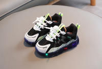 Zapatillas de malla con luces LED para niños y niñas, zapatos deportivos con Velcro, zapatillas luminosas para correr - details 2