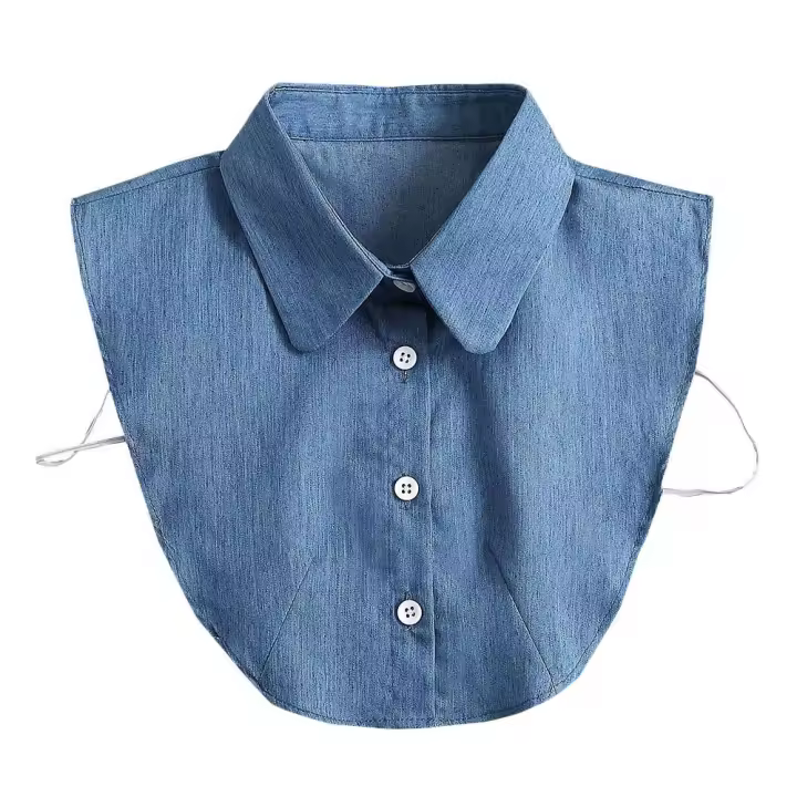 Cuello falso de camisa para mujer, Blusa de algodón, desmontable, Vintage, accesorios de ropa, moda - 1