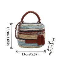 Bolso Cruzado de Tela Tirada a Rayas Chic Versátil para Uso Diario y Viajes - details 9