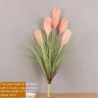 5 uds 50cm caña hierba simulación flor cola de perro hierba decoración de la sala de estar flores secas ramo de caña falsa - details 0