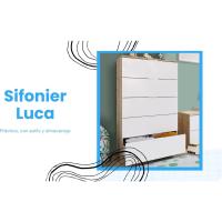 Habitación Dormitorio Auxiliar Color Blanco Y Roble Sinfonier Estilo Moderno 110x60x40 Cm - details 6
