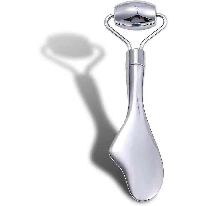 Scttomon Masaje Rollo de Ojos Herramienta de Cuidado de la Piel Facial Gua Sha 2 en 1 - 1