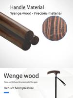 Bastón de fibra de carbono con mango de madera de Wenge, resistente, longitud ajustable, Base de goma para ancianos - details 4